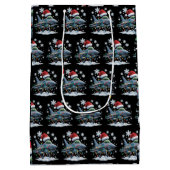 Funny Jet Fighter Military Christmas Holiday Xmas Medium Cadeauzakje (Achterkant)
