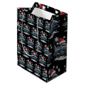 Funny Jet Fighter Military Christmas Holiday Xmas Medium Cadeauzakje (Achterkant Gekanteld)