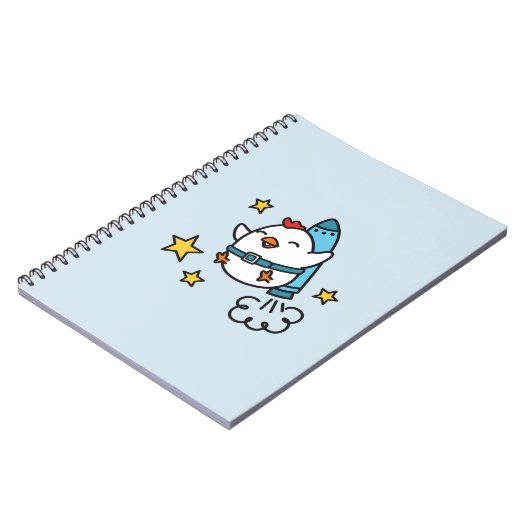 Funny Jetpack Chicken Design Notitieboek (Linkerzijde)