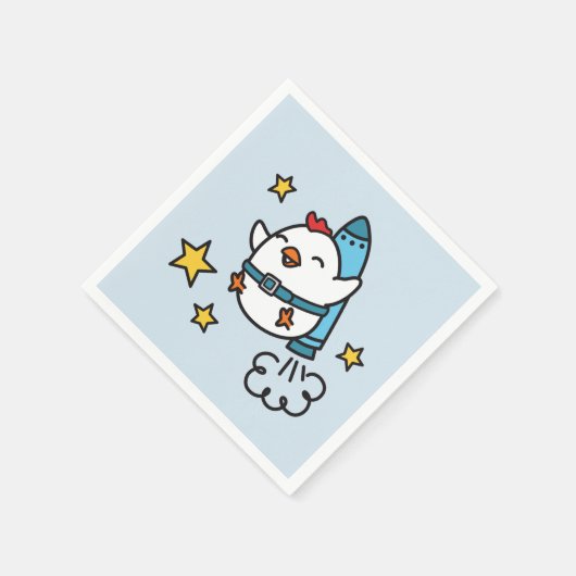 Funny Jetpack Chicken Design Servetten (Hoek)