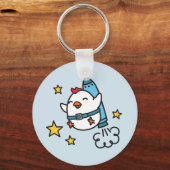 Funny Jetpack Chicken Design Sleutelhanger (Voorkant)