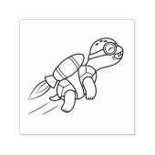 Funny Jetpack Turtle Zelfinktende Stempel (Design)