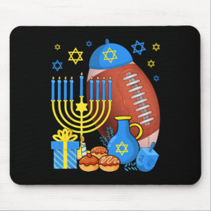 Funny Jewish Football Ball Menorah Happy Hanukkah Muismat