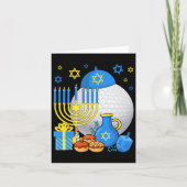 Funny Jewish Golf Ball Menorah Happy Hanukkah Chan Kaart (Voorkant)