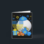 Funny Jewish Golf Ball Menorah Happy Hanukkah Chan Kaart<br><div class="desc">Grappige joodse golfbal Menorah Happy Chanoeka Kinder</div>
