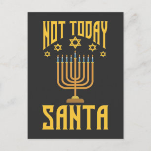 Funny Jewish Kerstmis niet vandaag Santa Hanukkah Briefkaart