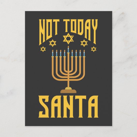 Funny Jewish Kerstmis niet vandaag Santa Hanukkah Briefkaart (Voorkant)