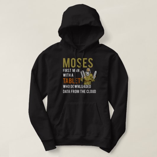 Funny Jewish Passover Moses Tablet Data Cloud Comp Hoodie (Design voorkant)