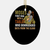 Funny Jewish Passover Moses Tablet Data Cloud Comp Keramisch Ornament (Rechts)