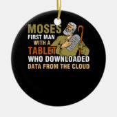 Funny Jewish Passover Moses Tablet Data Cloud Comp Keramisch Ornament (Voorkant)