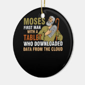Funny Jewish Passover Moses Tablet Data Cloud Comp Keramisch Ornament (Links)