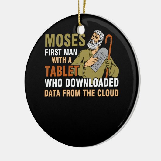 Funny Jewish Passover Moses Tablet Data Cloud Comp Keramisch Ornament (Links)
