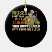Funny Jewish Passover Moses Tablet Data Cloud Comp Keramisch Ornament (Achterkant)