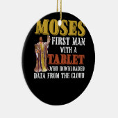 Funny Jewish Passover Moses Tablet Data Cloud Comp Keramisch Ornament (Rechts)