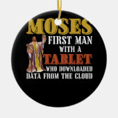 Funny Jewish Passover Moses Tablet Data Cloud Comp Keramisch Ornament (Voorkant)