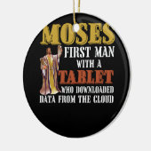 Funny Jewish Passover Moses Tablet Data Cloud Comp Keramisch Ornament (Links)