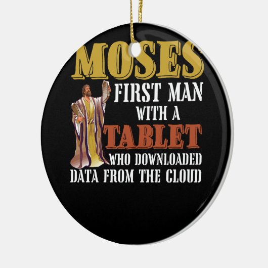 Funny Jewish Passover Moses Tablet Data Cloud Comp Keramisch Ornament (Links)