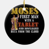 Funny Jewish Passover Moses Tablet Data Cloud Comp Keramisch Ornament (Achterkant)