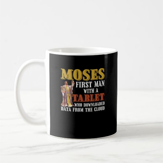 Funny Jewish Passover Moses Tablet Data Cloud Comp Koffiemok (Links)