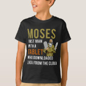 Funny Jewish Passover Moses Tablet Data Cloud Comp T-shirt (Voorkant)