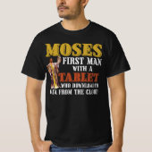 Funny Jewish Passover Moses Tablet Data Cloud Comp T-shirt (Voorkant)