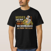 Funny Jewish Passover Moses Tablet Data Cloud Comp T-shirt (Voorkant)