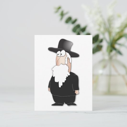 Funny Jewish rabbi - coole cartoon Briefkaart (Staand voorkant)