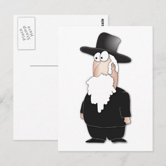 Funny Jewish rabbi - coole cartoon Briefkaart (Voorkant / Achterkant)