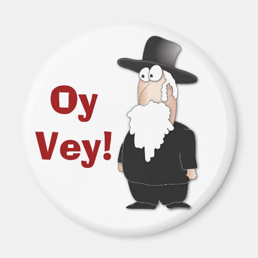 Funny Jewish rabbi - coole cartoon Magneet (Voorkant)
