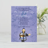 Funny Jewish Rabbi Wedding Invitation Kaart (Staand voorkant)