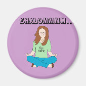 Funny Jewish Yoga Chick Shalommm Magneet (Voorkant)