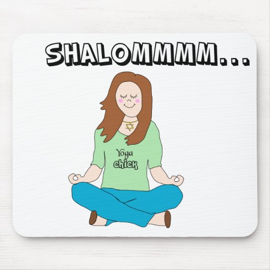 Funny Jewish Yoga Chick Shalommm Muismat (Voorkant)