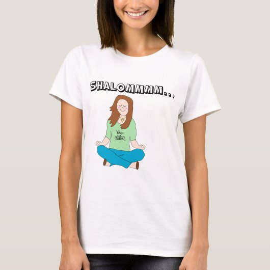 Funny Jewish Yoga Chick Shalommm T-shirt (Voorkant)