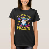 Funny Jigsaw Puzzle Gnome Costume Everyday I'm Puz T-shirt (Voorkant)