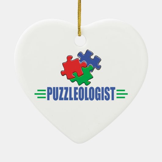 Funny Jigzaag Puzzle Keramisch Ornament (Achterkant)