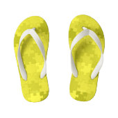 Funny Jigzaag Puzzle Pattern Voeg naam Geel Groen Kinder Teenslippers (Voetbed)