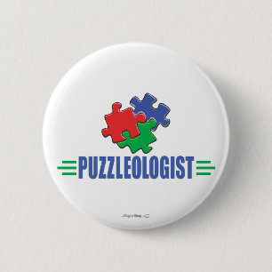 Funny Jigzaag Puzzle Ronde Button 5,7 Cm