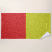 Funny Jigzaagschoppen Patroon Half Rood Half Geel Strandlaken (Voorkant)