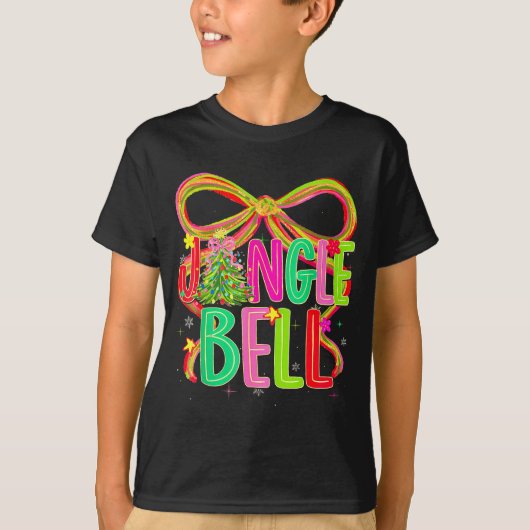 Funny Jingle Bells Coquette Bow Merry Christmas Gi T-shirt (Voorkant)