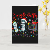 Funny Jingle Bells Telemetry Nurse Christmas Tech Kaart (Gele Bloem)