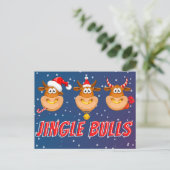 Funny Jingle Bulls Briefkaart voor Kerstmis (Staand voorkant)