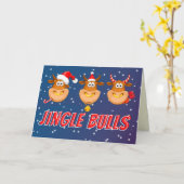 Funny Jingle Bulls-kerstkaart Kaart (Gele Bloem)