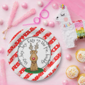 Funny Jingle Deze rode neus rendiertje Papieren Bordje (Feest)