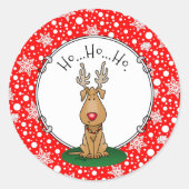 Funny Jingle Deze rode neus rendiertje Ronde Sticker (Voorkant)