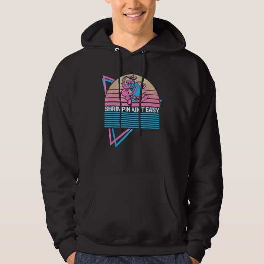 Funny Jiu Jitsu BJJ Retro Shrimpin Ain't Easy Hoodie (Voorkant)