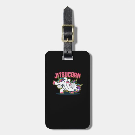 Funny Jiu Jitsu Cute Unicorn Defence Bagagelabel (Voorkant verticaal)