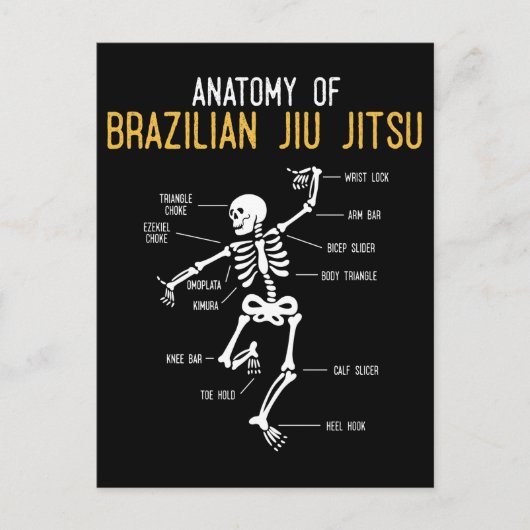 Funny Jiu Jitsu Fighter Anatomy BJJ Training Humor Briefkaart (Voorkant)