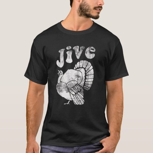 Funny Jive Thanksgiving Turkije Dag Retro Holiday T-shirt (Voorkant)