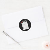 Funny Job Application Form Y Halloween Costume  Ronde Sticker (Envelop)