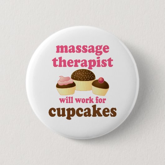 Funny Job Chocolate Massage Therapist Ronde Button 5,7 Cm (Voorkant)